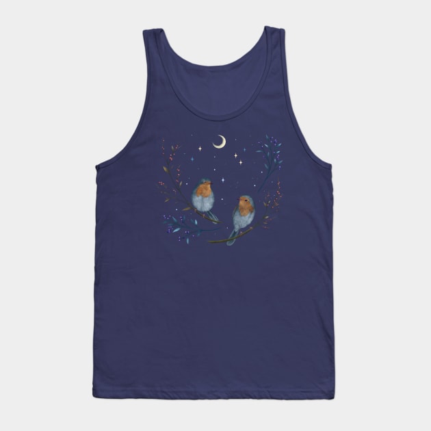 Birds and Berries Tank Top by Episodic Drawing